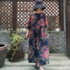 National style vintage dress with floral print 1