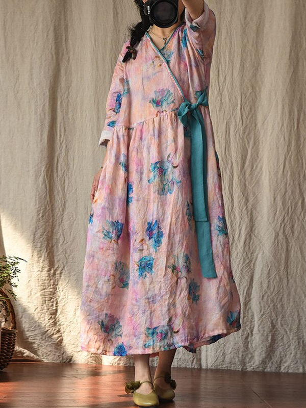 Vintage dress with floral print – 6 colors