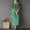 Cotton and linen dress with floral print - 2 colos 4