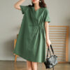 Casual V-Neck dress with short sleeve - 2 colors 1
