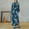 Chinese style linen floral print dress 1