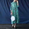 Vintage dress with floral print in asian style 1