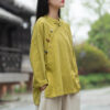 Vintage cotton linen shirt wuth long sleeve - 3 colors 1