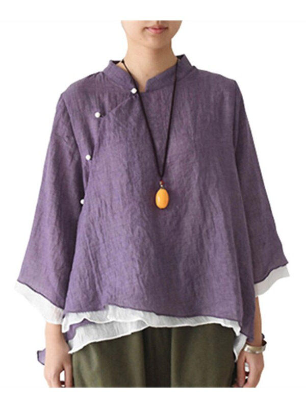 Chinese style stand collar blouse – 3 colors