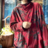 Print gooded knitted cotton coat - 2 colors 1