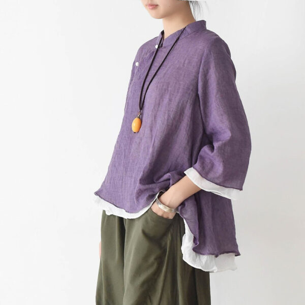 Chinese style stand collar blouse - 3 colors 122