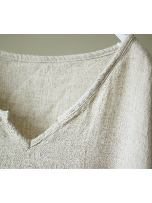Linen cotton V-neck shirt