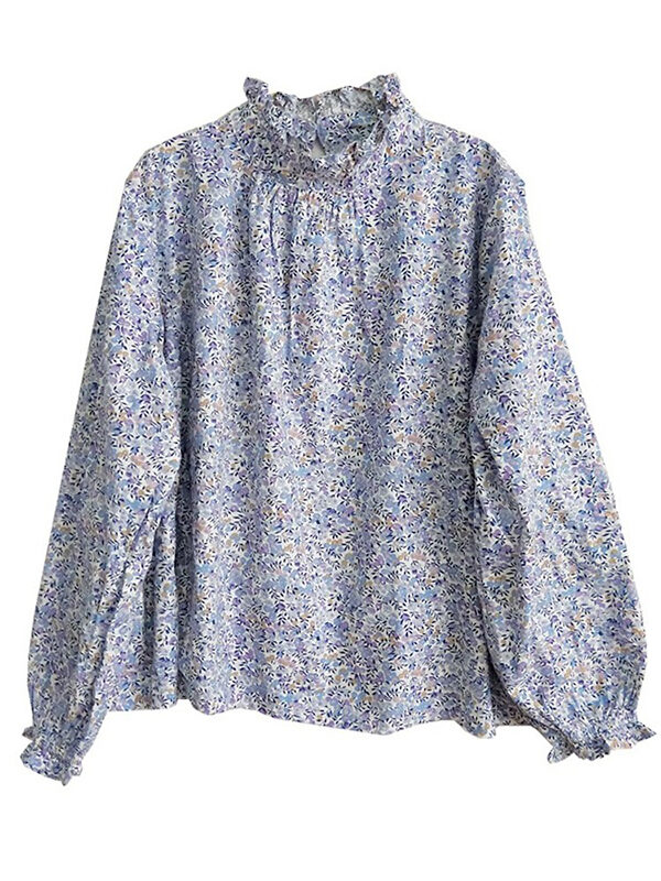 Cotton shirt with floral print and long sleeve – 10 colors