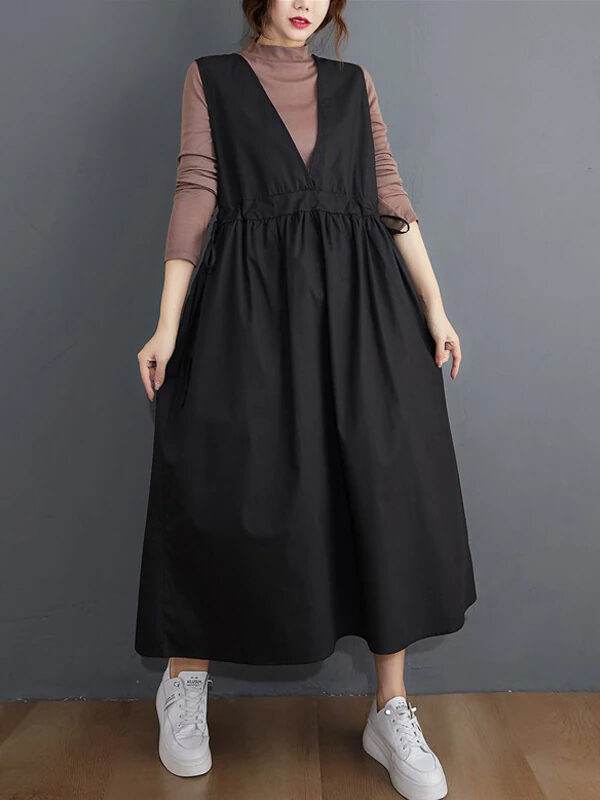 Oversize Sleeveless V-Neck Dress